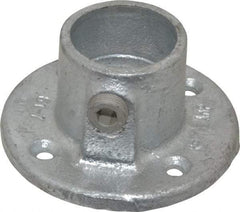 Kee - 1-1/4" Pipe, Medium Flange, Malleable Iron Flange Pipe Rail Fitting - Galvanized Finish - Top Tool & Supply