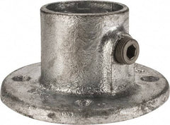 Kee - 1-1/2" Pipe, Medium Flange, Malleable Iron Flange Pipe Rail Fitting - Galvanized Finish - Top Tool & Supply