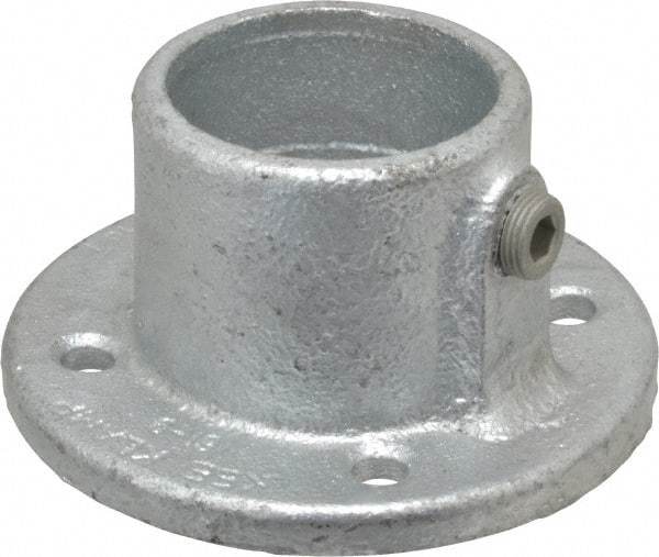 Kee - 2" Pipe, Medium Flange, Malleable Iron Flange Pipe Rail Fitting - Galvanized Finish - Top Tool & Supply