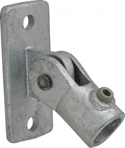 Kee - 3/4" Pipe, Swivel Flange, Malleable Iron Flange Pipe Rail Fitting - Galvanized Finish - Top Tool & Supply