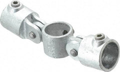 Kee - 1-1/4" Pipe, Malleable Iron Swivel Socket Pipe Rail Fitting - Galvanized Finish - Top Tool & Supply