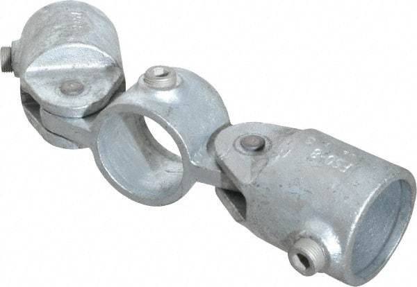 Kee - 1-1/2" Pipe, Malleable Iron Swivel Socket Pipe Rail Fitting - Galvanized Finish - Top Tool & Supply