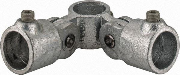 Kee - 1" Pipe, Malleable Iron Swivel Socket Pipe Rail Fitting - Galvanized Finish - Top Tool & Supply