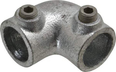 Kee - 3/4" Pipe, 90° Elbow, Malleable Iron Elbow Pipe Rail Fitting - Galvanized Finish - Top Tool & Supply