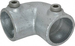 Kee - 1-1/4" Pipe, 90° Elbow, Malleable Iron Elbow Pipe Rail Fitting - Galvanized Finish - Top Tool & Supply