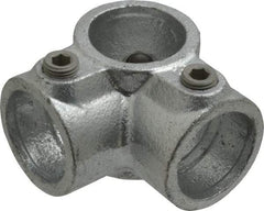 Kee - 1" Pipe, Side Outlet Tee, Malleable Iron Tee Pipe Rail Fitting - Galvanized Finish - Top Tool & Supply