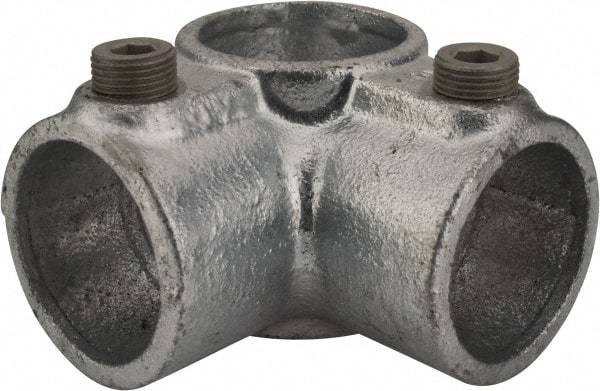 Kee - 1-1/4" Pipe, Side Outlet Tee, Malleable Iron Tee Pipe Rail Fitting - Galvanized Finish - Top Tool & Supply