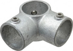 Kee - 2" Pipe, 90° Two Socket Tee, Malleable Iron Tee Pipe Rail Fitting - Galvanized Finish - Top Tool & Supply