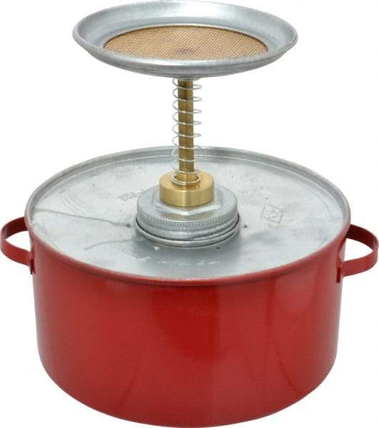 Eagle - 2 Quart Capacity, 8-1/2 Inch High x 8 Inch Diameter, Galvanized Steel Plunger Can - 5-1/4 Inch Dasher Diameter, Red, Approval Listing/Regulation FM - Top Tool & Supply