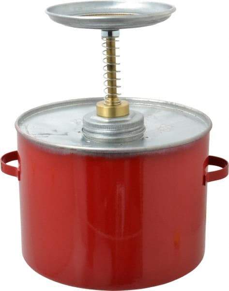 Eagle - 4 Quart Capacity, 10-3/4 Inch High x 8 Inch Diameter, Galvanized Steel Plunger Can - 5-1/4 Inch Dasher Diameter, Red, Approval Listing/Regulation FM - Top Tool & Supply