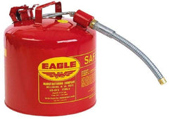 Eagle - 5 Gal Galvanized Steel Type II Safety Can - 13-1/2" High x 12-1/2" Diam, Red with Yellow - Top Tool & Supply