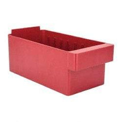 Quantum Storage - 11-5/8" Deep, Red High-Impact Polystyrene Drawer Bin - 4-5/8" High x 5-9/16" Wide x 11-5/8" Long - Top Tool & Supply