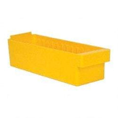 Quantum Storage - 17-5/8" Deep, Yellow High-Impact Polystyrene Drawer Bin - 4-5/8" High x 5-9/16" Wide x 17-5/8" Long - Top Tool & Supply