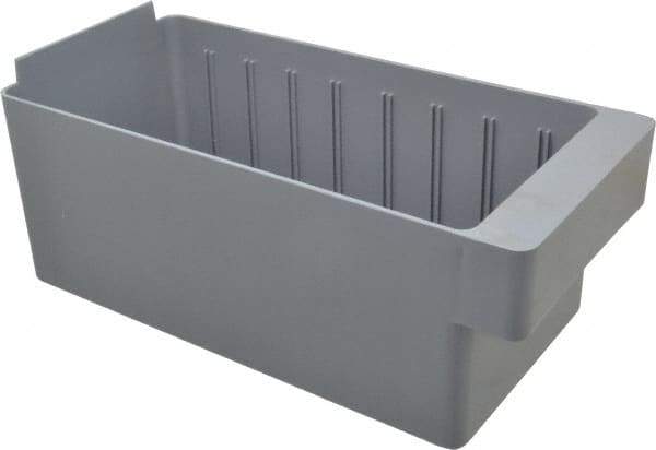 Quantum Storage - 11-5/8" Deep, Gray High-Impact Polystyrene Drawer Bin - 4-5/8" High x 5-9/16" Wide x 11-5/8" Long - Top Tool & Supply