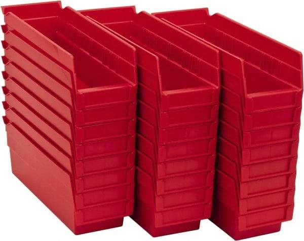 Akro-Mils - 11-5/8" Deep, Red Hopper Shelf Bin - 4" High x 4-1/8" Wide x 11-5/8" Long - Top Tool & Supply