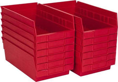 Akro-Mils - 11-5/8" Deep, Red Hopper Shelf Bin - 4" High x 6-5/8" Wide x 11-5/8" Long - Top Tool & Supply