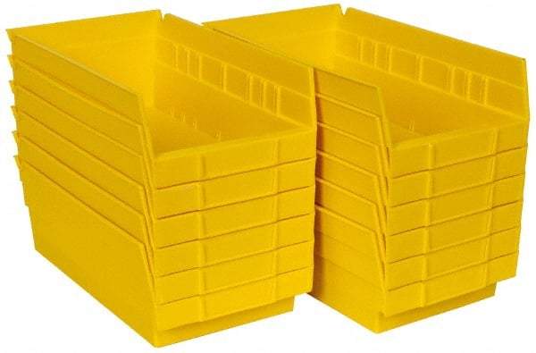 Akro-Mils - 11-5/8" Deep, Yellow Hopper Shelf Bin - 4" High x 6-5/8" Wide x 11-5/8" Long - Top Tool & Supply