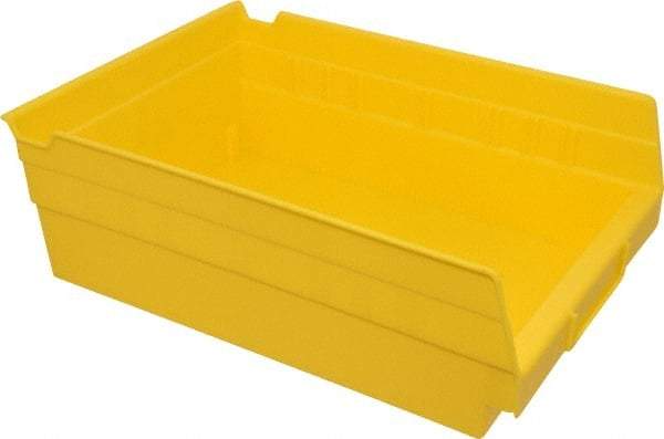 Akro-Mils - 11-5/8" Deep, Yellow Hopper Shelf Bin - 4" High x 8-3/8" Wide x 11-5/8" Long - Top Tool & Supply