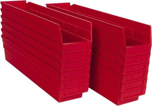 Akro-Mils - 17-7/8" Deep, Red Hopper Shelf Bin - 4" High x 4-1/8" Wide x 17-7/8" Long - Top Tool & Supply