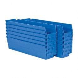 Akro-Mils - 17-7/8" Deep, Blue Hopper Shelf Bin - 4" High x 4-1/8" Wide x 17-7/8" Long - Top Tool & Supply