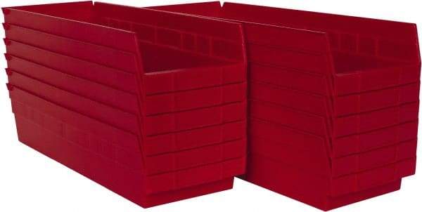 Akro-Mils - 17-7/8" Deep, Red Hopper Shelf Bin - 4" High x 6-5/8" Wide x 17-7/8" Long - Top Tool & Supply