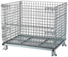 Nashville Wire - 40" Long x 32" Wide x 34-1/2" High Steel Basket-Style Bulk Folding Wire Stackable Container - 4,000 Lb. Load Capacity - Top Tool & Supply