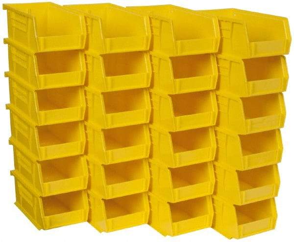 Akro-Mils - 10 Lb. Load Capacity, 7-3/8" Deep, Yellow Polymer Hopper Stacking Bin - 3" High x 4-1/8" Wide x 7-3/8" Long - Top Tool & Supply