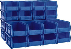 Akro-Mils - 10 Lb. Load Capacity, 7-3/8" Deep, Blue Polymer Hopper Stacking Bin - 3" High x 4-1/8" Wide x 7-3/8" Long - Top Tool & Supply