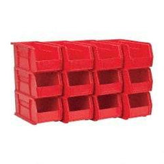 Akro-Mils - 30 Lb. Load Capacity, 10-7/8" Deep, Red Polymer Hopper Stacking Bin - 5" High x 5-1/2" Wide x 10-7/8" Long - Top Tool & Supply