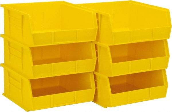 Akro-Mils - 50 Lb. Load Capacity, 10-7/8" Deep, Yellow Polymer Hopper Stacking Bin - 5" High x 11" Wide x 10-7/8" Long - Top Tool & Supply