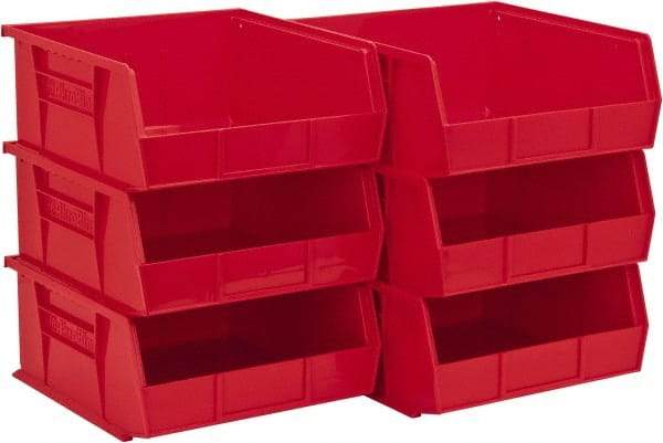 Akro-Mils - 50 Lb. Load Capacity, 10-7/8" Deep, Red Polymer Hopper Stacking Bin - 5" High x 11" Wide x 10-7/8" Long - Top Tool & Supply