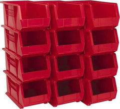 Akro-Mils - 60 Lb. Load Capacity, 14-3/4" Deep, Red Polymer Hopper Stacking Bin - 7" High x 8-1/4" Wide x 14-3/4" Long - Top Tool & Supply