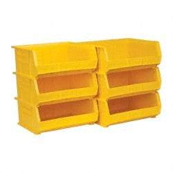 Akro-Mils - 75 Lb. Load Capacity, 14-3/4" Deep, Yellow Polymer Hopper Stacking Bin - 7" High x 16-1/2" Wide x 14-3/4" Long - Top Tool & Supply