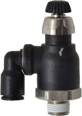 Legris - 1/4" Tube OD x 1/8" Male NPT Compact Swivel Outlet Flow Control Regulator - 0 to 145 psi & Nylon Material - Top Tool & Supply