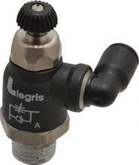 Legris - 1/4" Tube OD x 1/4" Male NPT Compact Swivel Outlet Flow Control Regulator - 0 to 145 psi & Nylon Material - Top Tool & Supply