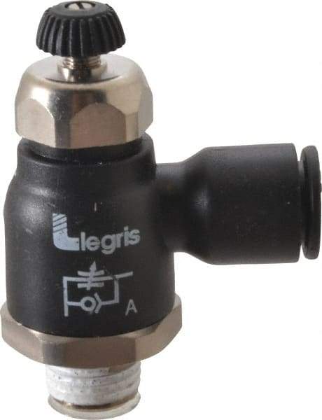 Legris - 10mm Tube OD x 1/4 Male BSPT Compact Meter Out Flow Control Valve - 14.5 to 145 psi, Nylon - Top Tool & Supply