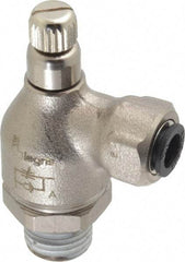 Legris - 1/4" Tube OD x 1/4" NPT Metal Flow Control Regulator - 0 to 145 psi & Treated Brass Material - Top Tool & Supply