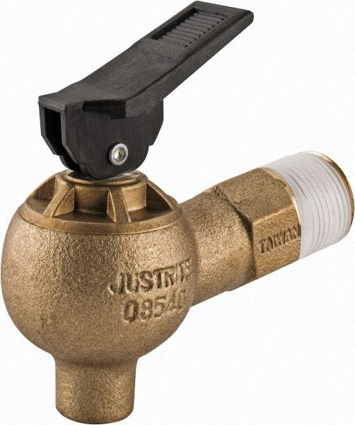 Justrite - 3/4" NPT Brass Drum Faucet - FM Approved - Top Tool & Supply