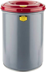 Justrite - 12 Gallon Complete Unit Fire Resistant Steel Drum and Head - 14-1/2 Inch Outside Diameter, 5-1/4 Inch Opening Diameter, 21 Inch High, FM and UL Standards - Top Tool & Supply