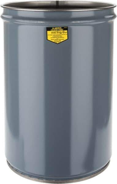 Justrite - 12 Gallon Fire Resistant Steel Drum - 14-1/2 Inch Outside Diameter, 20-1/4 Inch High, UL Standards - Top Tool & Supply