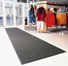 Notrax - 5 Ft. Long x 3 Ft. Wide, Blended Yarn Surface, Ribbed Entrance Matting - 3/8 Inch Thick, Indoor, Heavy Traffic, Vinyl, Charcoal, 4 Edged Side, Series 117 - Top Tool & Supply