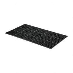 Wearwell - 5' Long x 3' Wide x 7/8" Thick, Anti-Fatigue Modular Matting Tiles - Black, For Dry & Wet Areas, Series 477 - Top Tool & Supply