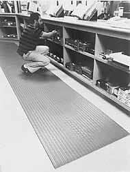 Wearwell - 60' Long x 6' Wide, Dry Environment, Anti-Fatigue Matting - Black, Vinyl with Vinyl Sponge Base, Rounded on 4 Sides - Top Tool & Supply