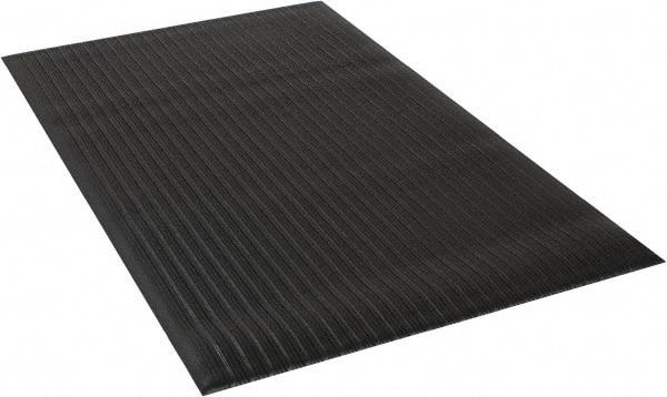 Wearwell - 5' Long x 3' Wide, Dry Environment, Anti-Fatigue Matting - Black, Vinyl with Vinyl Sponge Base, Rounded on 4 Sides - Top Tool & Supply