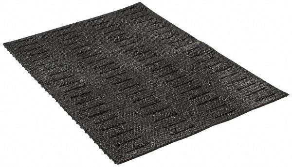 Wearwell - 3' Long x 2' Wide, Dry/Wet Environment, Anti-Fatigue Matting - Black, Vinyl with Vinyl Base, Beveled on 4 Sides - Top Tool & Supply