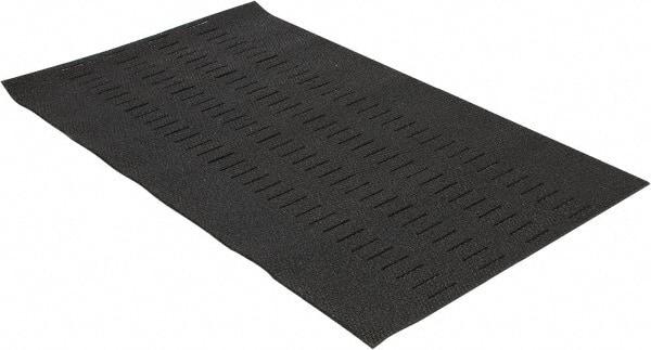 Wearwell - 5' Long x 3' Wide, Dry/Wet Environment, Anti-Fatigue Matting - Black, Vinyl Base, Beveled on 4 Sides - Top Tool & Supply