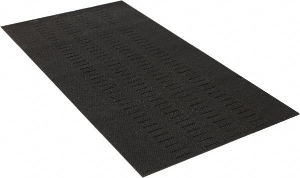 Wearwell - 6' Long x 3' Wide, Dry/Wet Environment, Anti-Fatigue Matting - Black, Vinyl with Vinyl Base, Beveled on 4 Sides - Top Tool & Supply