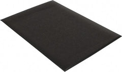 Wearwell - 3' Long x 2' Wide, Dry Environment, Anti-Fatigue Matting - Black, Vinyl with Vinyl Sponge Base, Rounded on 4 Sides - Top Tool & Supply