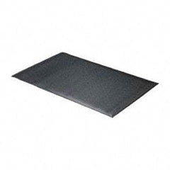 Wearwell - 5' Long x 3' Wide, Dry Environment, Anti-Fatigue Matting - Black, Vinyl with Vinyl Sponge Base, Rounded on 4 Sides - Top Tool & Supply