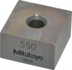 Mitutoyo - 0.55" Square Steel Gage Block - Accuracy Grade 0, Includes Certificate of Inspection - Top Tool & Supply